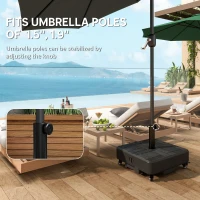 Outsunny Patio Umbrella Base Outdoor Umbrella Stand with Wheels for 1.5"/1.9" Poles(m-5)