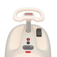 Qaba 12V Electric Wiggle Car with Convertible Steering Wheel Pull Handle, 2 Speed, Music, Lights for 3-5 Years, White(m-9)