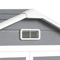 Outsunny 6x4.5FT Plastic Shed, Lockable Garden Tool Storage House with Double Doors and Vent, Grey(m-9)