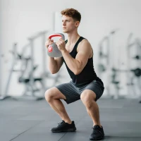 Soozier 31 lb Soft Kettlebell, Sand Filled Weight with Grip Handle, Solid Kettlebell Weight for Full Body Workout, Red(m-8)