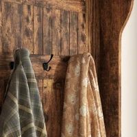 HOMCOM 3-In-1 Entryway Bench with Coat Rack, Hall Tree with Bench and Shoe Storage, 5 Hooks for Hallway Rustic Brown(m-8)