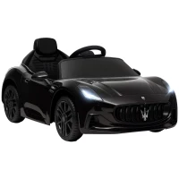 Qaba Maserati Gran Turismo Licensed 12V Kids Electric Car w/ Remote Control, Soft Start, LED Lights, Music, Horn, Black(m-11)