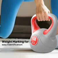 Soozier 31 lb Soft Kettlebell, Sand Filled Weight with Grip Handle, Solid Kettlebell Weight for Full Body Workout, Red(m-5)