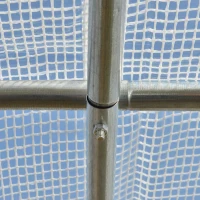 Outsunny 9.7' x 6.5' x 6.5' Walk-in Tunnel Greenhouse, Outdoor Green House with Anti-Tear PE Cover, Zipper Doors and Mesh Windows, White(m-8)