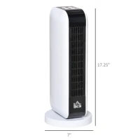 HOMCOM 1500W Ceramic Space Heater, 2-In-1 Oscillating Portable Heater with Three Heating Modes(High, Low, Fan), Timer, Remote Control, for Indoor Use, White(m-3)