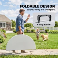 Outsunny Φ48" Folding Patio Table, Outdoor HDPE Picnic Table, Card Table for 6, Round Folding Banquet with Metal Frame, White(m-4)