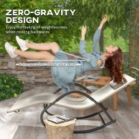 Outsunny UV Water Resistant Rocking Chair for Sunbathing, Lawn, Garden or Pool, Light Brown(m-5)
