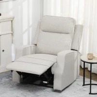 HOMCOM Electric Power Recliner, Wall Hugger Armchair with USB Charging Station, Sofa Recliner with Linen Upholstered Seat and Retractable Footrest, Cream White(m-10)