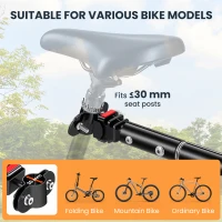 Aosom Folding Bicycle Cargo Trailer Utility Bike Cart Carrier Garden Patio Tool with Hitch Black(m-6)
