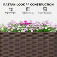 Outsunny Plastic Raised Garden Bed with Legs, Self Watering Elevated Planter Boxes with Drainage Holes and Plugs, Easy Assembly(m-8)