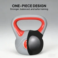 Soozier 31 lb Soft Kettlebell, Sand Filled Weight with Grip Handle, Solid Kettlebell Weight for Full Body Workout, Red(m-7)