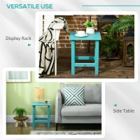 Outsunny Patio Side Table, 15" Square Outdoor End Table, HDPE Plastic Tea Table for Adirondack Chair, Backyard or Lawn, Green(m-5)