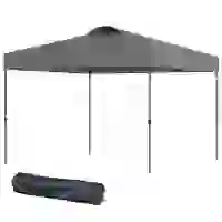 Outsunny 10' x 10' Pop Up Canopy Tent, Instant Sun Shelter with 3-Level Adjustable Height, Top Vents and Wheeled Carry Bag for Outdoor, Garden, Patio, Gray(m-11)