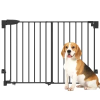 PawHut 29"-44" Wide Dog Gate, 29" H, Pet Gate with Auto-Close, Single Hand Operation, Wall-Mounted, No-Threshold Design(m-9)