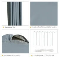 Outsunny 10' x 10' Pop Up Canopy Tent, Instant Sun Shelter with 3-Level Adjustable Height, Top Vents and Wheeled Carry Bag for Outdoor, Garden, Patio, Gray(m-6)