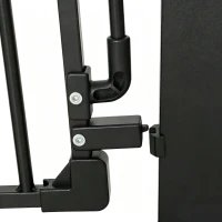 PawHut 53.1" Tall Dog Gate with Cat Door, 32"-42.5" Wide Adjustable Pressure Mounted for Doorways, Hallways, No Drilling, Black(m-12)