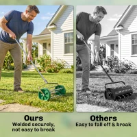 Outsunny Manual Lawn Aerator with Adjustable Handle, Lawn Aerator Machine, Grass Aerator for Lawn, Yard, Garden(m-5)