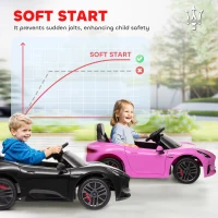 Qaba Maserati Gran Turismo Licensed 12V Kids Electric Car w/ Remote Control, Soft Start, LED Lights, Music, Horn, Black(m-9)