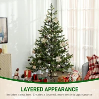 HOMCOM 6.5ft Artificial Sparse Christmas Tree with Steel Stand and 1933 Tips for Home Office Holiday(m-4)