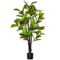 HOMCOM Set of Two Hanging Lisianthus Flower Pots - Yellow/Green(m-1)