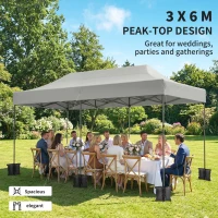 Outsunny 10 x 20 ft Pop Up Canopy Tent, Heavy Duty UPF50+ Outdoor Portable Instant Canopy Shelter with Wheeled Bag, White(m-19)
