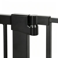 PawHut 53.1" Tall Dog Gate with Cat Door, 32"-42.5" Wide Adjustable Pressure Mounted for Doorways, Hallways, No Drilling, Black(m-11)