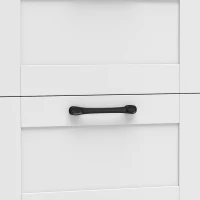 HOMCOM Sideboard Buffet Cabinet with Storage and Charging Station, 48" Farmhouse Kitchen Storage Cabinet with 3 Drawers, White(m-10)