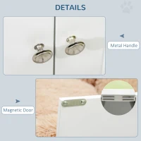 PawHut Large Elevated Dog Bowls with Storage Cabinet Containing Large 44L Capacity, Raised Dog Bowl Stand Pet Food Bowl Pet Feeding Station, White(m-6)