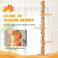 Pawhut Floor to Ceiling Cat Tree with Adjustable Height 80"- 95(m-4)