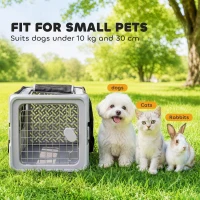 PawHut Pet Carrier Bag, Soft-Sided Dog Carrier with Bottom Board and Mesh Windows, Foldable Pet Travel Bag, Grey(m-5)