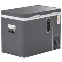 Outsunny 12 Volt Car Refrigerator, Dual Zone 48 QT Car Fridge with App Control, 12/24V DC and 100-240V AC,(m-2)
