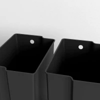 HOMCOM 2 x 6.6 Gallon Dual Trash Can with Removable Inner Buckets and Handles for Kitchen, Office, Bathroom, Black(m-9)