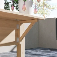 Outsunny Wood Raised Garden Box, Elevated Garden Bed with Side Table, Bottom Shelf, Bed Liners and Drainage Holes, Natural(m-9)