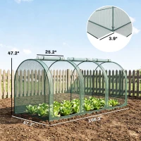 Outsunny 9' x 4' Crop Cage, Plant Protection Tent with Three Zippered Doors, Storage Bag and 4 Ground Stakes, for Garden, Yard, Lawn, Green(m-3)