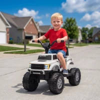 Qaba 12V Kids Ride on Truck Car, Licensed Ford F-150 Electric Car for Kids with Headlight, Horn, for Ages 2-5, White(m-1)