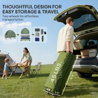 Outsunny 2-Person Tent Cot, 4-in-1 Elevated Camping Bed Combo with Air Mattress, Bed Cover, Foot Pump(m-6)
