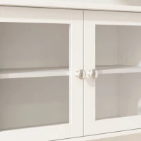 HOMCOM Kitchen Cabinet with Charging Station, 2 Tilt Out Cabinets, Microwave Stand, Freestanding Kitchen Pantry Cabinet, White(m-11)