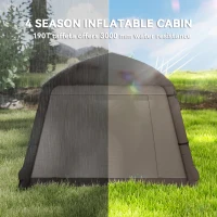 Outsunny Inflatable Camping Tent, 1-2 Person Glamping Tent with Hand Pump, Blow Up Tent with Doors, Carry Bag, Khaki and Brown(m-5)