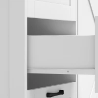 HOMCOM Sideboard Buffet Cabinet with Storage and Charging Station, 48" Farmhouse Kitchen Storage Cabinet with 3 Drawers, White(m-11)