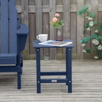 Outsunny Adirondack Side Table, Square Patio End Table, Weather Resistant 15" Outdoor HDPE Table for Porch, Pool, Balcony, Blue(m-8)