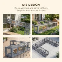 PawHut Wooden Cat Run with Weather Protection, Connecting Inside and Outside, 79"L x 15"W x 15"H, Dark Gray(m-5)