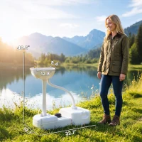 kleankin Portable Camping Sink, HDPE Handwashing Station Basin with 4.5 Gal Tank, 6.3 Gal Recovery Tank, Wheels & Soap Dispenser(m-3)