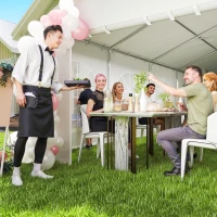 Outsunny 20'x33' Heavy Duty Large Party Tent & Carport with Removable Sidewalls, Portable Garage Canopy Tent, White(m-7)