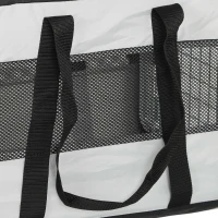 PawHut Pet Carrier Bag, Soft-Sided Dog Carrier with Bottom Board and Mesh Windows, Foldable Pet Travel Bag, Grey(m-12)