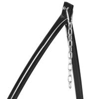 Outsunny Hammock Chair Stand Only, Metal C-Stand for Hanging Hammock Chair with Tray for Indoor, Outdoor, Porch, Patio, Black(m-9)