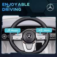 Qaba Mercedes-Benz AMG Licensed 12V Kids Ride on Car with Remote Control, Rear Suspension, LED Lights, Music, White(m-6)