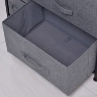HOMCOM Dresser with 7 Drawers, Chest of Drawers with Metal Frame, Fabric Dresser for Living Room, Dark Grey(m-7)
