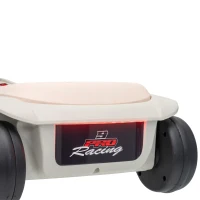 Qaba 12V Electric Wiggle Car with Convertible Steering Wheel Pull Handle, 2 Speed, Music, Lights for 3-5 Years, White(m-10)