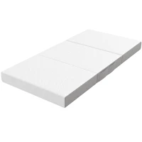 HOMCOM Foldable Mattress Twin Size, 6 Inch Tri Fold Memory Foam Mattress with Washable Cover & Non-Slip Bottom, 75" x 38" x6"(m-2)