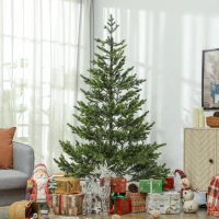 HOMCOM 6.5ft Artificial Sparse Christmas Tree with Steel Stand and 1933 Tips for Home Office Holiday(m-2)